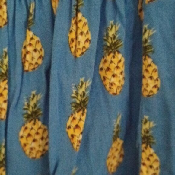 Zara Blue Pineapple Blouse Top, S - Picture 6 of 8
